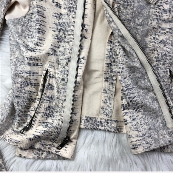 Faux Snake Moto Jacket By Georgie Asymmetrical Zip - Picture 3 of 8